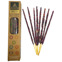 Encens Orgànic Ritual 7 Chakras AROMA Encens Artesanal - Capseta amb 8 barres d'encens - 1 hora durada