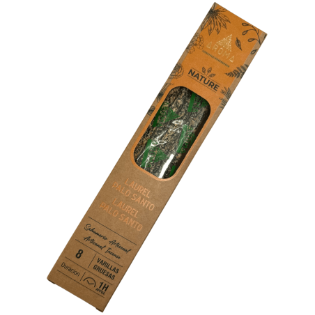 Encens Bio Laurier Palo Santo AROMA Nature - 8 bâtonnets 1h durée