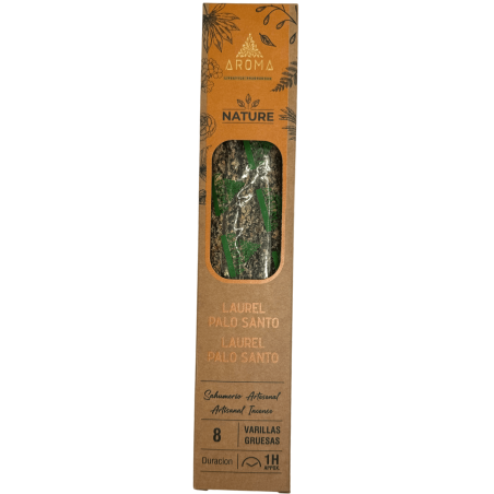 Incenso Orgânico Louro Palo Santo AROMA Nature - 8 varetas 1h de duração