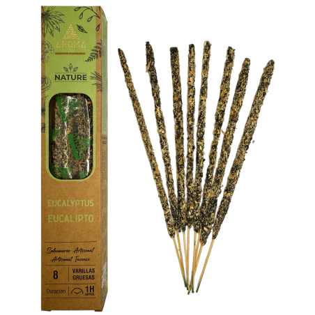 Incenso Orgânico Eucalipto AROMA Nature - 8 varetas 1h de duração