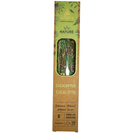 Tămâie organică cu eucalipt AROMA Nature - 8 bețișoare, durată 1 oră