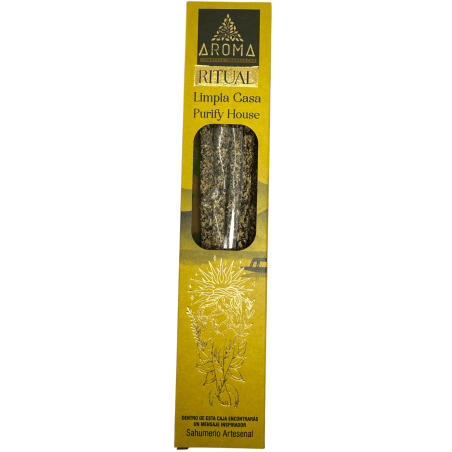 بخور عضوي لتنظيف المنزل برائحة AROMA المصنوعة يدويًا - صندوق يحتوي على 8 أعواد بخور - مدة ساعة واحدة