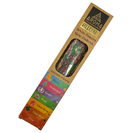 Incenso Ritual Orgânico 7 Poderes AROMA Incenso Artesanal - Caixa com 8 varetas de incenso - Duração de 1 hora