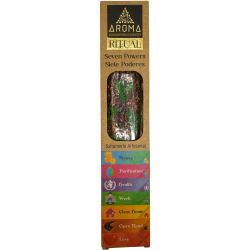 Incenso rituale biologico 7 Powers AROMA Incenso artigianale - Scatola con 8 bastoncini di incenso - Durata 1 ora