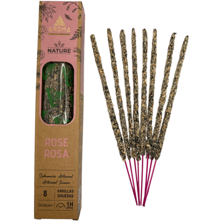 Incienso Orgánico Rosa AROMA Nature - 8 varillas 1h duración