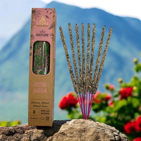 Organic Incense Rose AROMA Nature - 8 sticks 1h duration