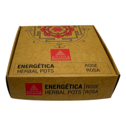 Ghivece cu plante aromatice roz, căni din rășină, parfumuri energetice AROMA - 4 căni și suport pentru arzător
