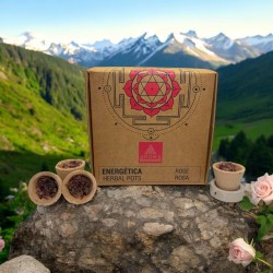 Copes de Resina Rosa Herbal Pots Energètica AROMA Fragrances - 4 copes i suport cremador
