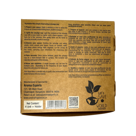 أكواب راتنج إكليل الجبل وأواني الأعشاب وعطور AROMA النشطة - 4 أكواب وحامل موقد - وضوح وحماية وقوة