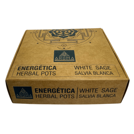 Weiße Salbeiharzbecher, Kräutertöpfe, energetische AROMA – 4 Tassen und Brennerständer – Reinigung und Schutz
