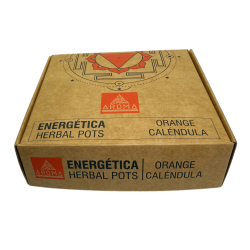 Orange Resinkoppar Ringblomma Örtkrukor Energiska AROMA Dofter - 4 koppar och brännarstativ - Joy and Harmony