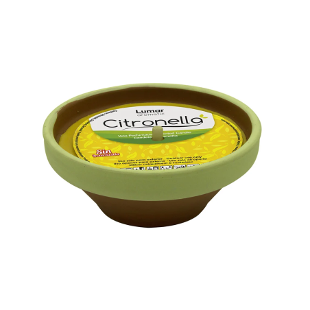 Citronella Candle in Terracotta Anti-Mosquito Plate - Random Color - 15x6cm - 20h