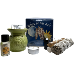 Rytuał San Juan Oczyszczający Księżyc i Otwarcie Ścieżki Słonecznej - obejmuje palnik, wiązanie, palo santo, selenit, minerał i