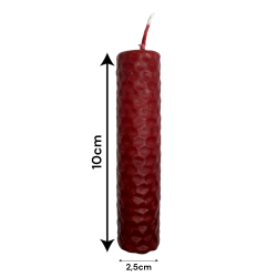Rött bivax honungsljus - 10x2,5cm - Självförtroende, Skydd, Passion, Livskraft