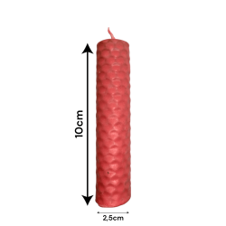 Candela rosa in cera d'api e miele - 10x2,5 cm - Amore, Perdono, Chakra del Cuore, Magia