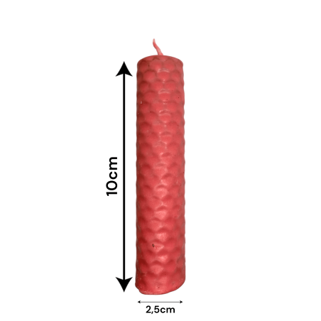 Pink Beeswax Honey Candle - 10x2.5cm - Love, Forgiveness, Heart Chakra, Magic