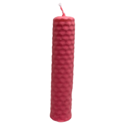 Candela rosa in cera d'api e miele - 10x2,5 cm - Amore, Perdono, Chakra del Cuore, Magia