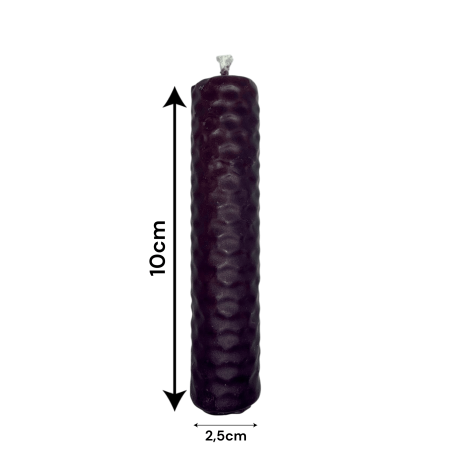 Lumânare cu miere și ceară de albine mov - 10x2.5cm - Transmutație, Înțelepciune, Intuiție și Chakra Coroanei