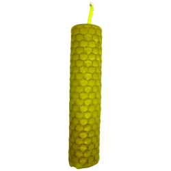 Gele bijenwas honingkaars - 10x2,5cm - Zon, Succes, Intelligentie, Creativiteit, Zonnevlechtchakra