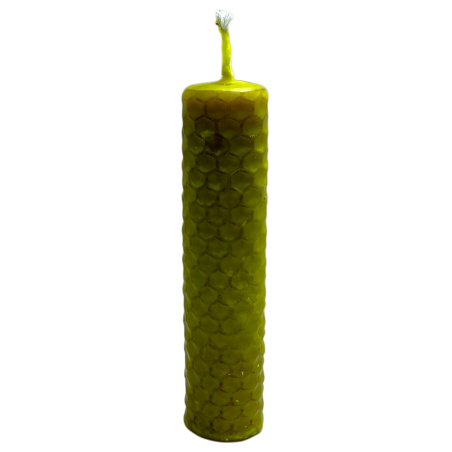 Espelma de Mel Cera d'Abella Groga - 10x2,5cm - Sol, Èxit, Intel·ligència, Creativitat, Chakra Plexo Solar