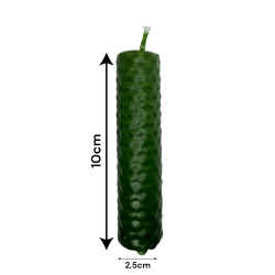Groene bijenwas honingkaars - 10x2,5cm - Genezing, vruchtbaarheid, balans, overvloed, hartchakra
