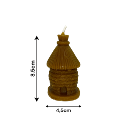 Candela al miele a forma di capanna 8,5x4,5 cm - Candela a forma di casa