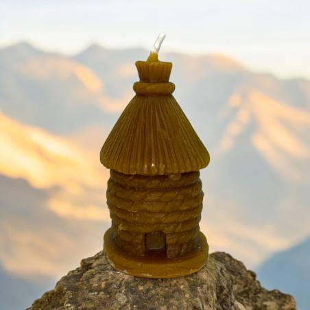 Bougie au miel en forme de cabane 8,5 x 4,5 cm - Bougie en forme de maison