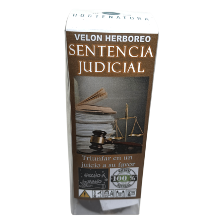 Velón Herboreo Sentencia Judicial - Velón Esotérico 14x6cm - Triunfar en un juicio a su favor