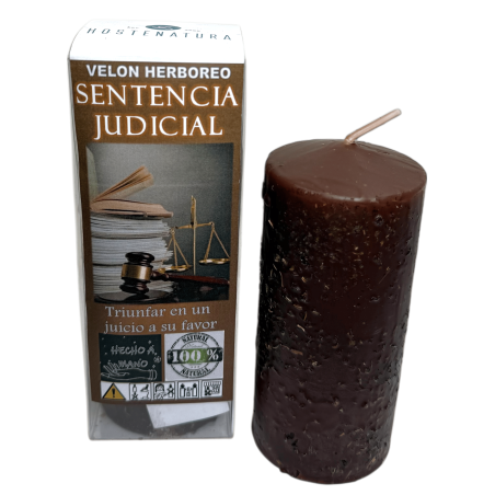 Candela alle erbe Sentenza giudiziaria - Candela esoterica 14x6cm - Vinci un processo a tuo favore