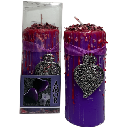Lumânare Talisman Dragoste - Lumânare Ezoterică cu Amuletă Specială 14x6cm - Pasiune, atracție, afecțiune adevărată