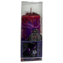 Candela Talismano Amore - Candela Esoterica con Amuleto Speciale 14x6cm - Passione, attrazione, vero affetto