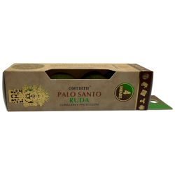 Sahumerio Maya Esferas Mágicas Palo Santo y Ruda OMTIRTH - 4 Bombitas Defumación Activada