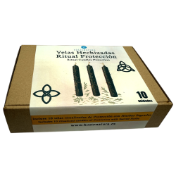 Kit de Velas de Protección HOSTENATURA - 10 velas negras con hierbas