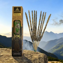 Organisk rituell rökelse lockar pengar AROMA Handgjord rökelse - Ask med 8 rökelsepinnar - 1 timmes varaktighet