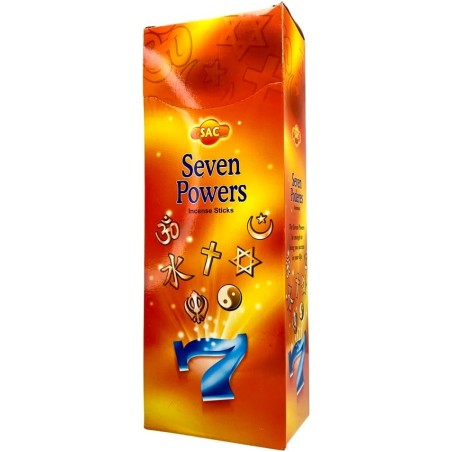 Encens SAC 7 Pouvoirs - Boîte de 6 paquets hexagonaux de 20 bâtonnets 120 bâtonnets d'encens