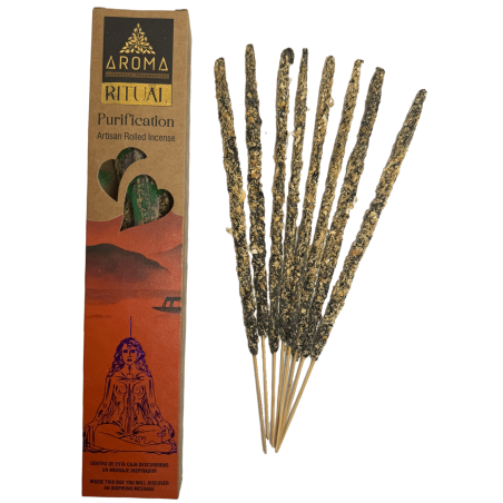Organic Incense Ritual Purification AROMA Handcrafted Incense - Box with 8 incense sticks - 1 hour duration