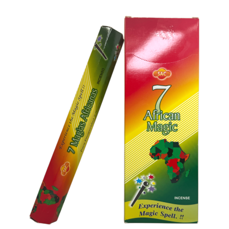 بخور SAC 7 African Magics - صندوق من 6 عبوات سداسية الشكل من 20 عودًا، 120 عود بخور