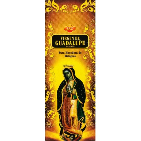 SAC Weihrauch Jungfrau von Guadalupe - Schachtel mit 6 sechseckigen Packungen mit je 20 Stäbchen, 120 Räucherstäbchen