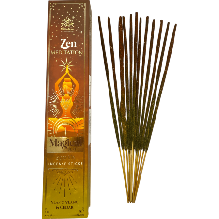 Himalaya Incense Magical Series Kadzidełka do medytacji zen - opakowanie 25 g kadzideł masala o zapachu ylang-ylang i cedru