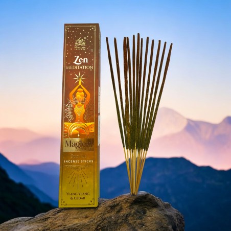 Encens de méditation zen de la série magique d'Himalaya - boîte de 25 g d'encens masala Ylang Ylang et Cèdre