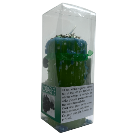 Jet Talisman Kaars - Esoterische kaars met speciaal amulet 14x6cm - Weert het boze oog, afgunst, jaloezie en bescherming af