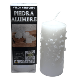 Alum Stone Herbal Candle - Esoteric Candle 14x6cm - Purifier, Protector, Against Envy and Negative Energies