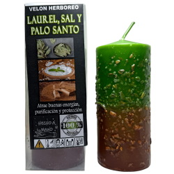Kruidenkaars met laurier, zout en palo santo -...
