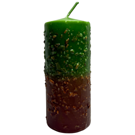 Örtljus med lagerblad, salt och Palo Santo - Esoteriskt ljus 14x6cm - Attraherar goda energier, rening och skydd