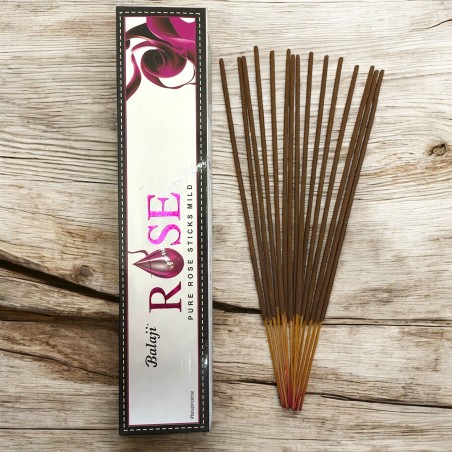BALAJI Rose Incense - Pure Rose Sticks Mild - 1 box of 15 masala incense sticks
