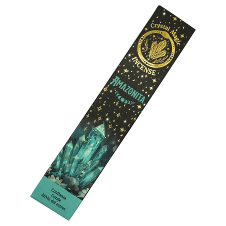 بخور الأمازونيت هاري دارشان روح القبيلة كريستال ماجيك - عبوة واحدة من البخور العضوي 15 جرامًا مع المعادن