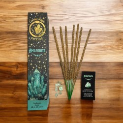 Incienso Amazonita Hari Darshan Tribal Soul Crystal Magic - 1 cajetilla de 15gr Incienso Orgánico con Minerales