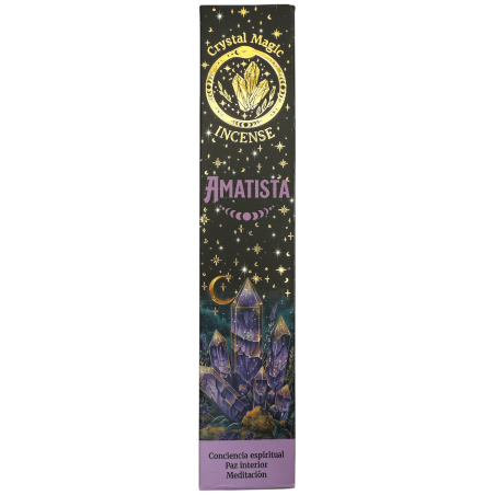 Hari Darshan Tribal Soul Crystal Magic Amethyst-Räucherstäbchen – 1 Packung mit 15 g Bio-Räucherstäbchen mit Mineralien