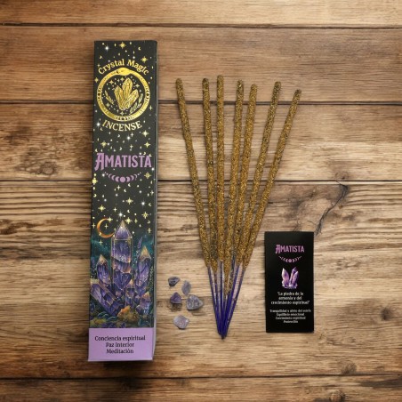 Hari Darshan Tribal Soul Crystal Magic Amethyst Rökelse - 1 förpackning med 15 g ekologisk rökelse med mineraler