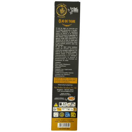 Tiger's Eye Wierook Hari Darshan Tribal Soul Crystal Magic - 1 pak van 15 gram biologische wierook met mineralen